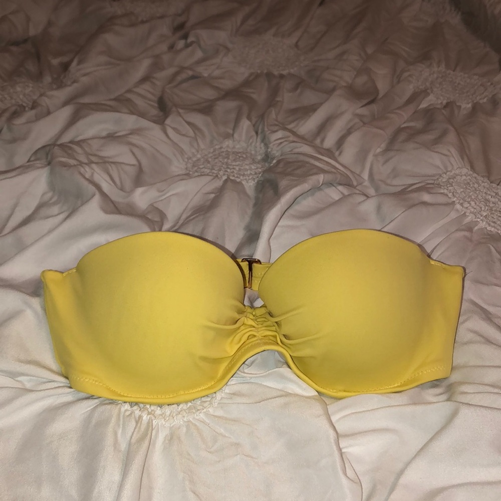 Pink strapless top